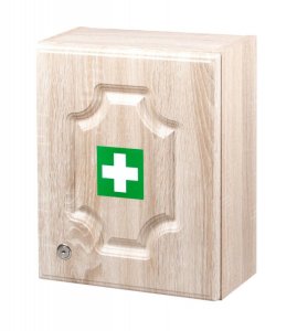 Nástěnná lékárnička dřevěná pro 5 osob LUX dub