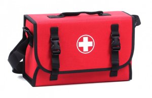 Lékárnička - brašna první pomoci červená prázdná, 270x170x100 mm