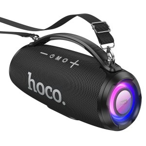Mini reproduktor BlueTooth HOCO HA4 (RGB led osvětlení, bluetooth, FM, TF, USB, AUX) barva černá