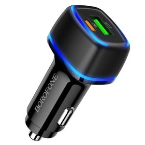 CL adaptér Borofone (BZ14A) 1x USB, 1x USB C, PD 20W, QC 3.0, black