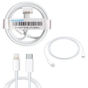 Datový kabel USB C na Lightning PD30W Foxconn, barva bílá - 2 metry