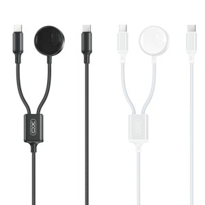 Datový kabel 2v1 XO (CX030), USB C na indukce pro Apple Watch + kabel USB C, PD 60W, barva bílá