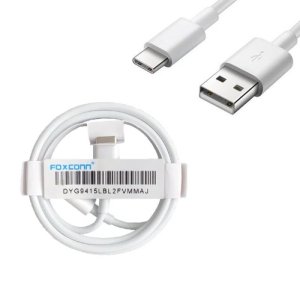 Datový kabel USB A na USB C Foxconn, délka 1m, barva bílá