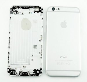 Kryt batérie + stred iPhone 6 4,7 originálna farba strieborná / biela